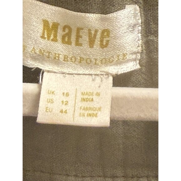 Anthropologie Maeve Katie Textured Gauze Utility Drop Waist Dress Size 12 - Picture 4 of 5